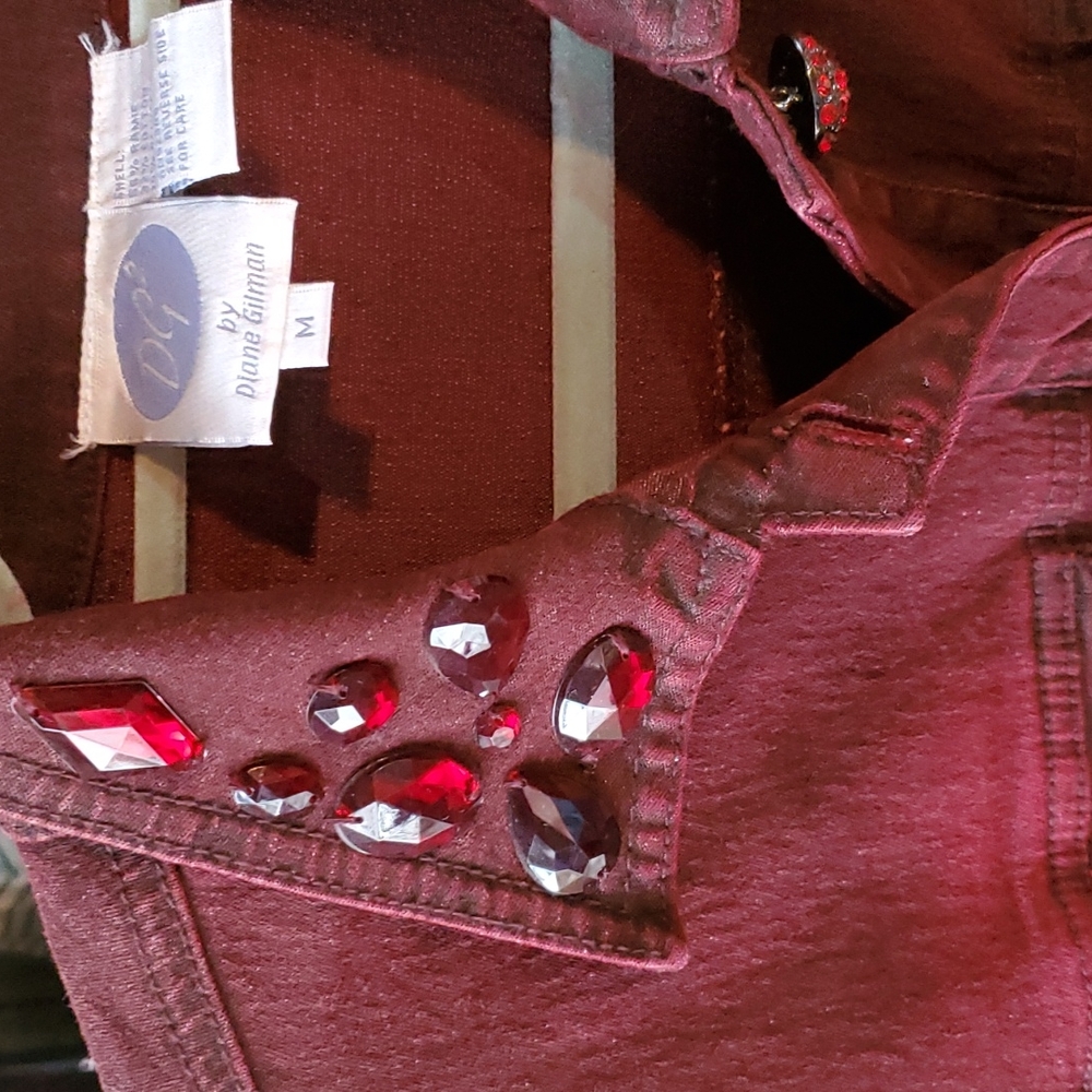 Vintage Burgundy Jean Jacket & Jeans Set